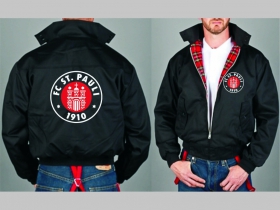 St. Pauli Bunda Harrington s hrejivou podšívkou farby RED TARTAN, obojstranné logo (s kapucou iba v čiernej farbe je za 42,90euro!!)